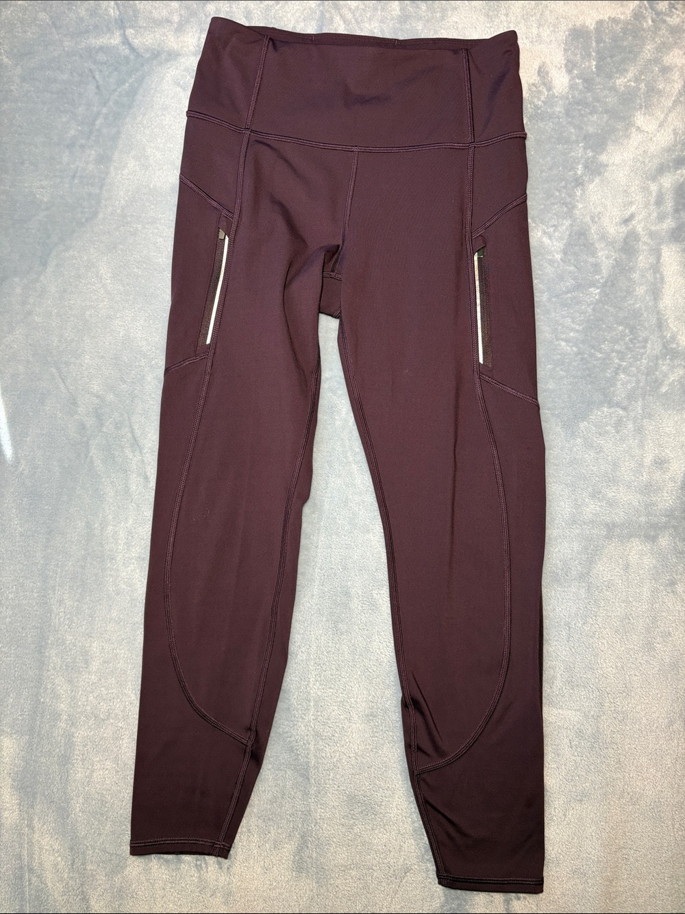 Athleta Ranier Plum Zip Pocket High-Rise Leggings